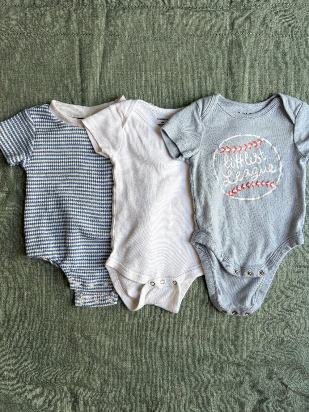 3-Piece Baby Boy Classic Short Sleeve Onesie Bundle 3-6m